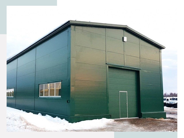 Двускатные ангары в Кронштадте