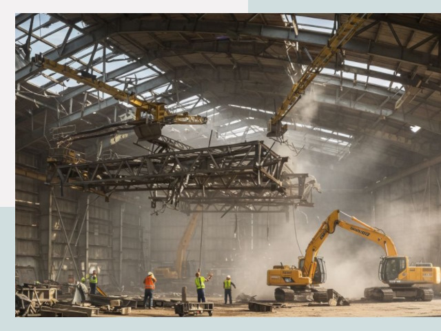 Демонтаж ангаров в Кронштадте от 626 руб. за м²